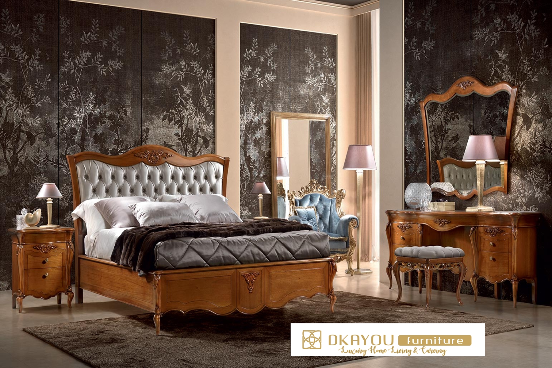 Set Kamar Tidur Jati Minimalis Certosa SKT-019 DF Tempat Tidur Minimalis Set Jati
