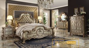 Set Kamar Tidur Ukir Jepara Super Mewah Tempat Tidur Klasik Mewah Victorian Barocco SKT-024 DF