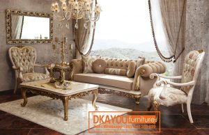 Set Kursi Sofa Klasik Mewah Ruang Tamu Klasik Mewah Terbaru SSRT-052 DF