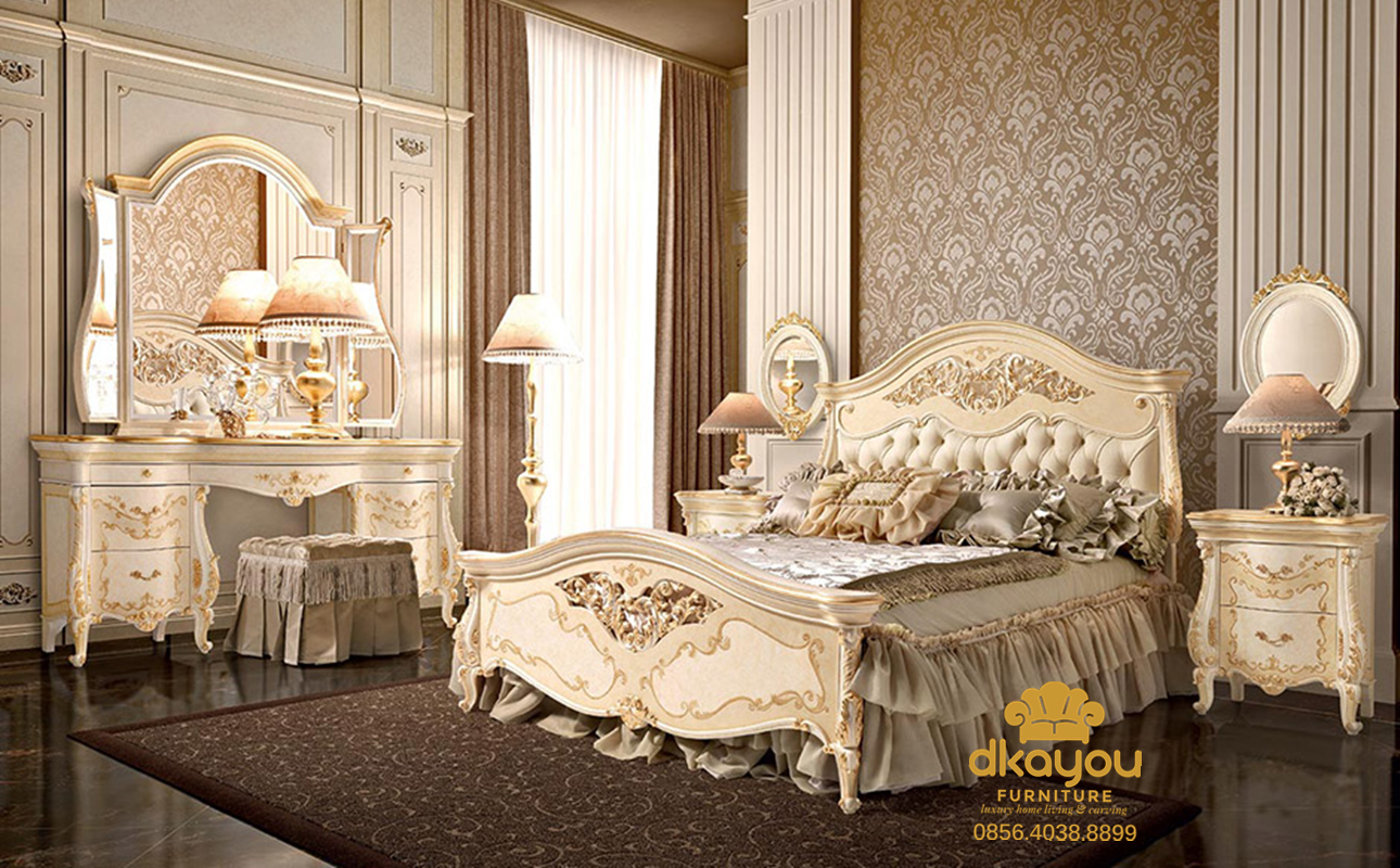 Gambar Set Kamar Tidur Minimalis Klasik Jepara Skt 046 Df Dkayou Furniture Indonesia