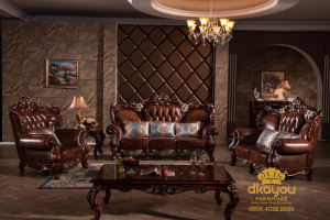 Set Sofa Tamu Mewah Kayu Jati Jepara Terbaru SSRT-099 DF