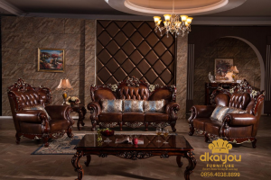 Sofa Klasik Romawi Kayu Jati Jepara SSRT-125 DF