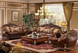Set Sofa Tamu Jati Ukiran Mewah Jepara Waldorf Italian SSRT-131 DF