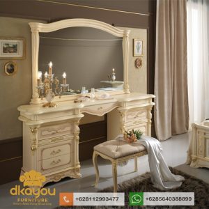 Model Meja Rias Minimalis Klasik Modern Duco Putih Luxury MR-004 DF