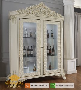 Lemari Hias Minimalis Classic White Luxury AH008