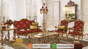 Set Sofa Tamu Mewah Klasik Gold Italian Luxury SSRT146