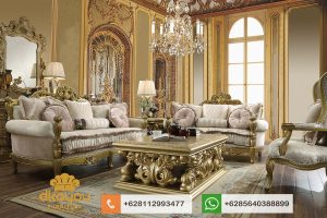 Set Sofa Tamu Mewah Classic Luxury Furniture Gold SSRT195