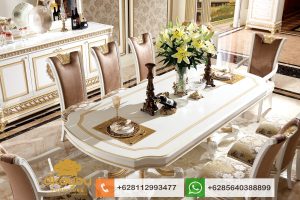 Set Meja Makan Klasik Mewah Duco Italian Furniture SMM059