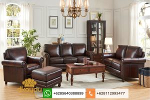 Set Sofa Klasik Modern Genuine Leather Ruang Tamu Direktur SSRT228
