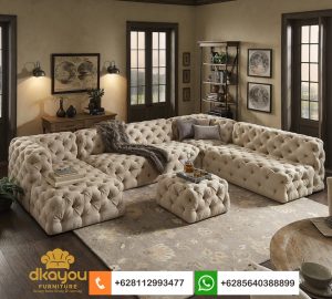 Sofa Modern Terbaru L Shape Sectional Tuft Livingroom SSRT251