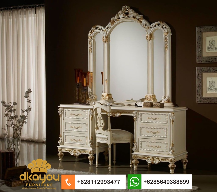 Meja Rias Classic Mewah Desain Baroque Eropa MR006 meja rias minimalis klasik eropa