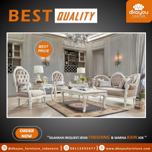 Set Sofa Mewah Klasik Modern White SSRT282